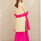 Beige & Pink - Girl's Gharara Dress