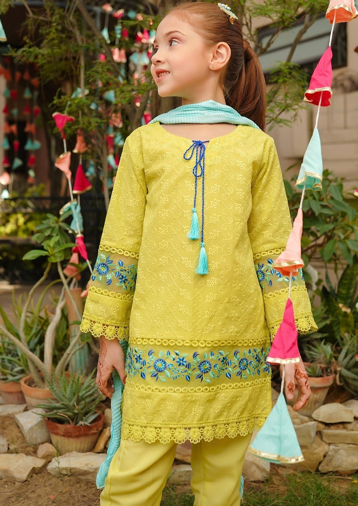 Lime Green - Girl's Dress