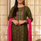 Olive Green - Girl's Dress