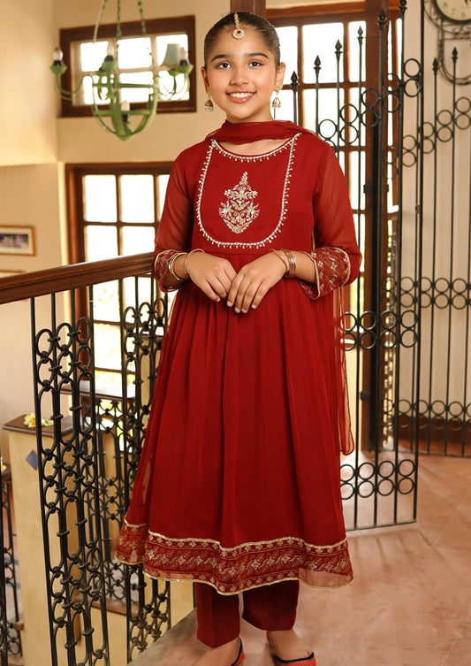 Maroon - Girl's Dress