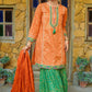Orange & Green - Girl's Gharara Dress