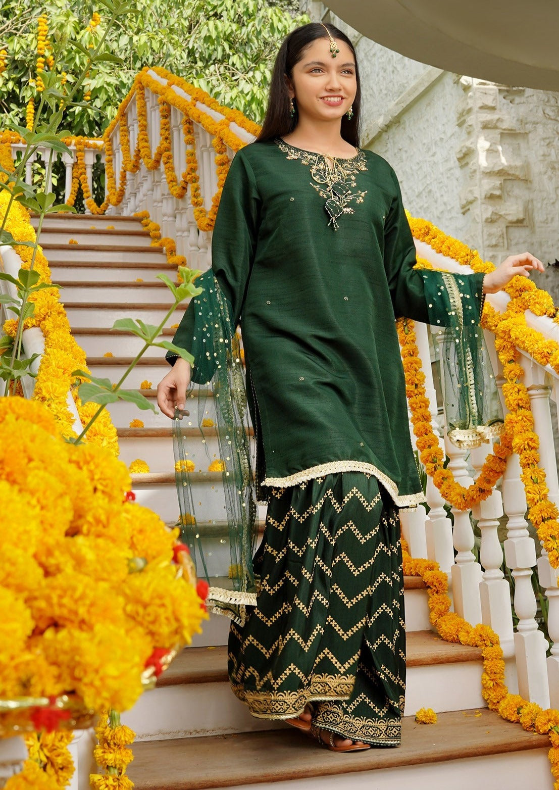 Green - Girl's Dress