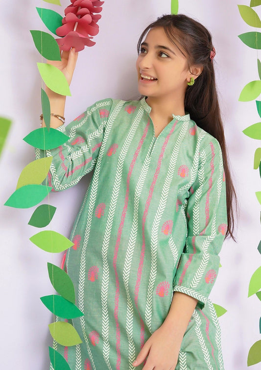 Green - Girl's Kurta