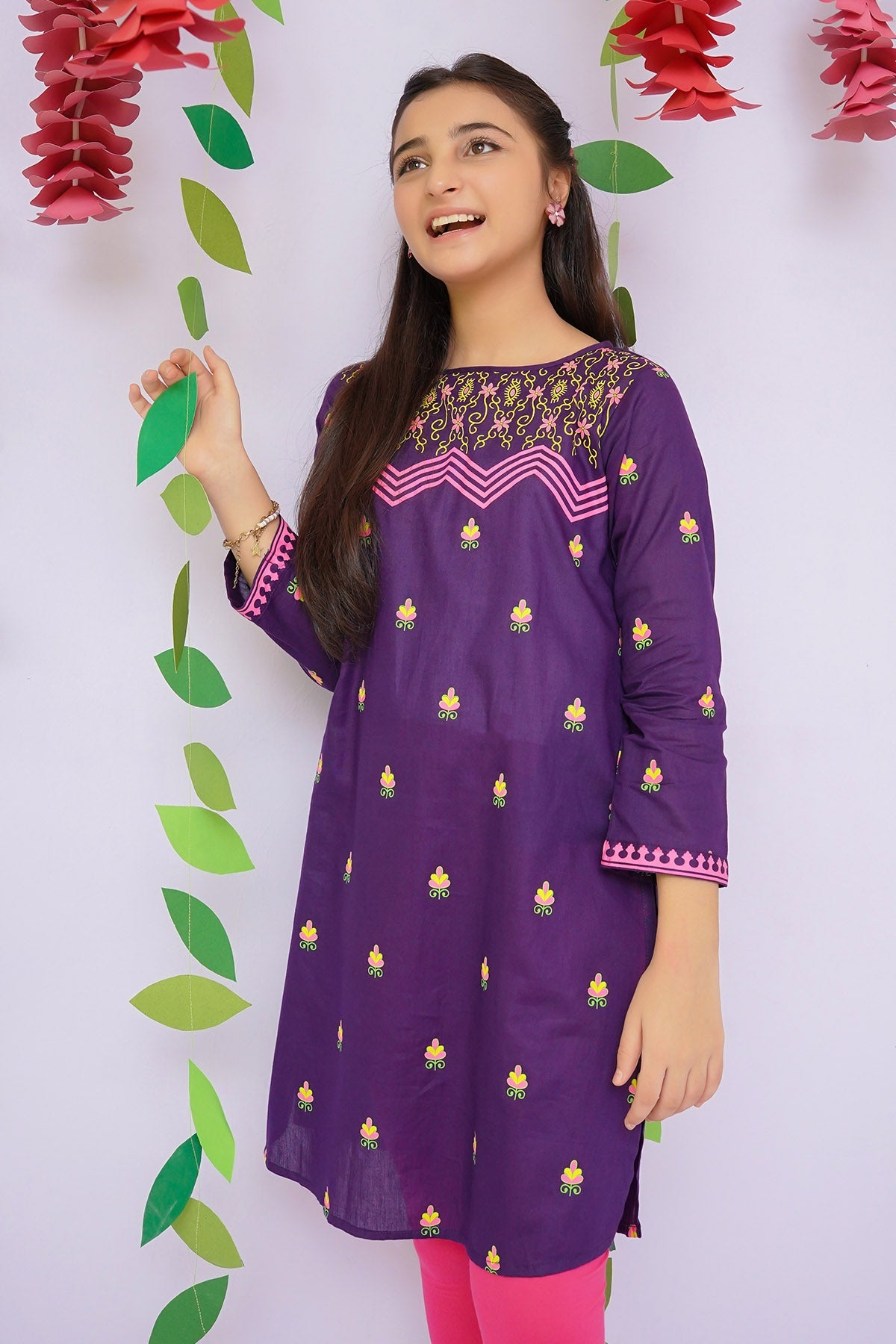 Purple - Girl's Kurta