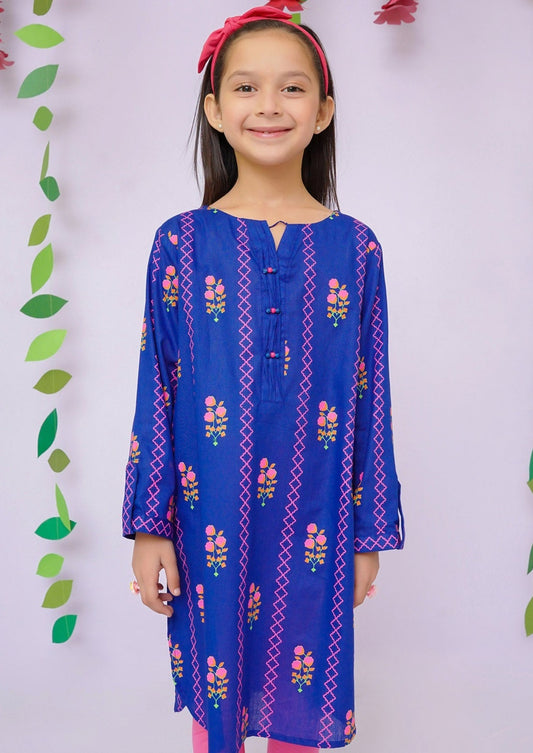 Royal Blue - Girl's Kurta