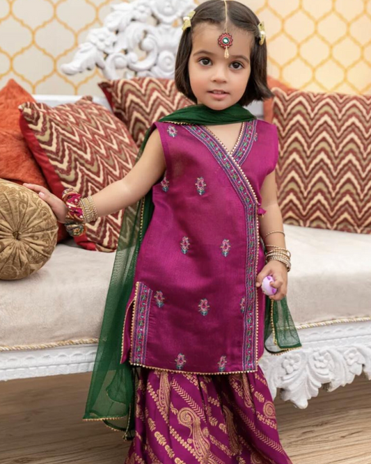 Purple- Infant Girl's Gharara Dress