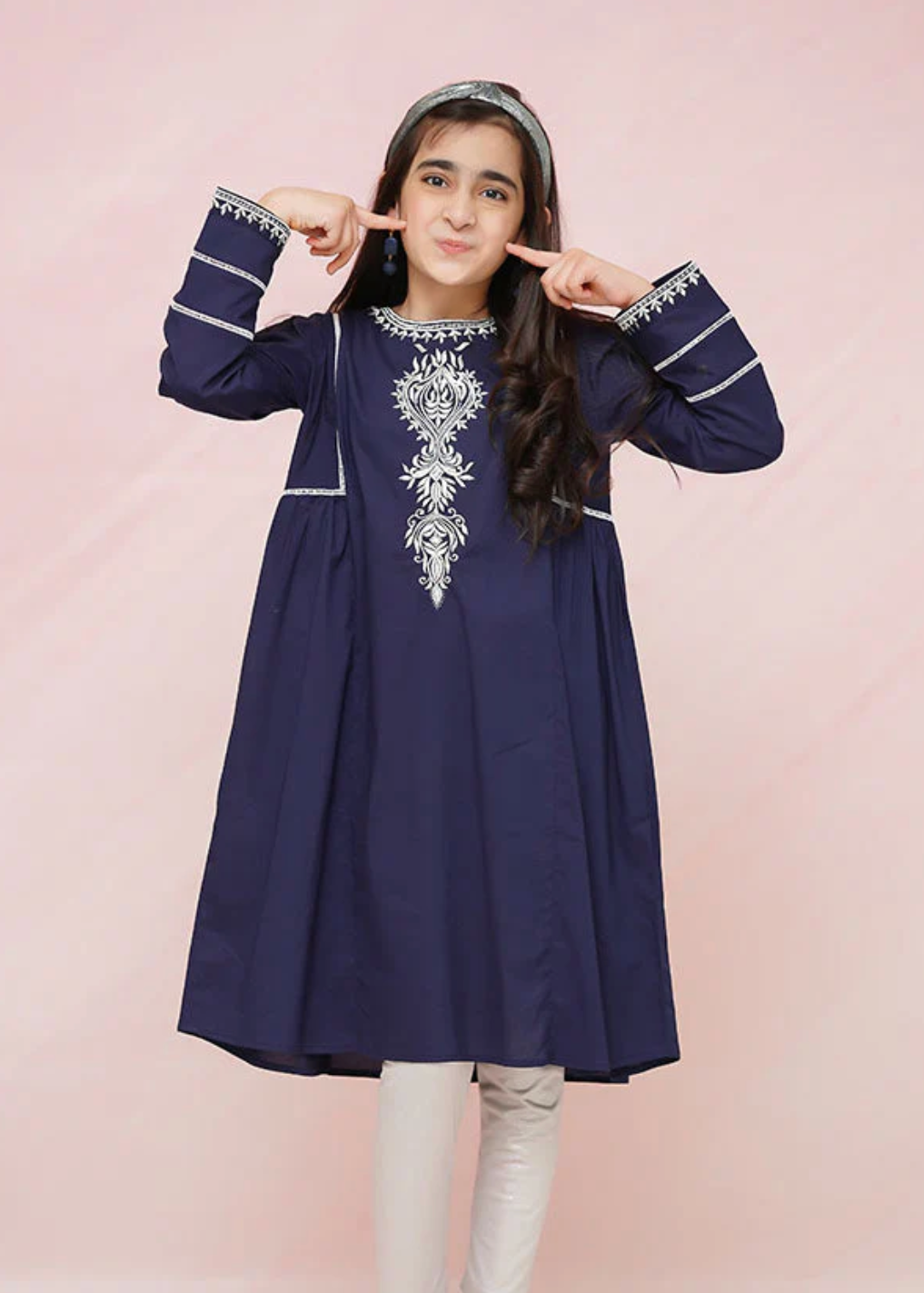 Navy Blue - Girl's Kurta (Copy)