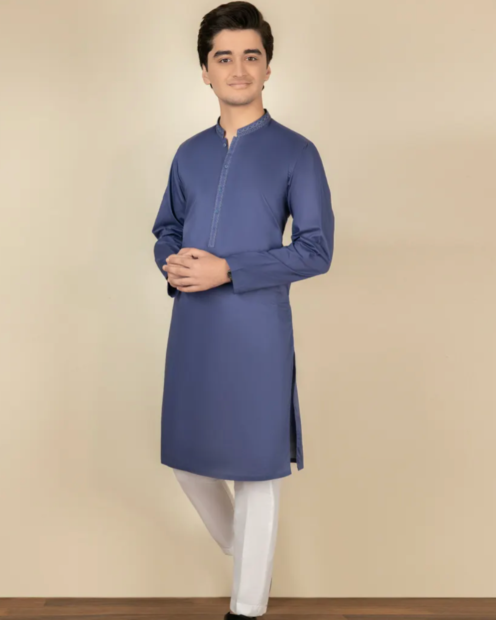 Prussian Blue - Teen Boys Kurta