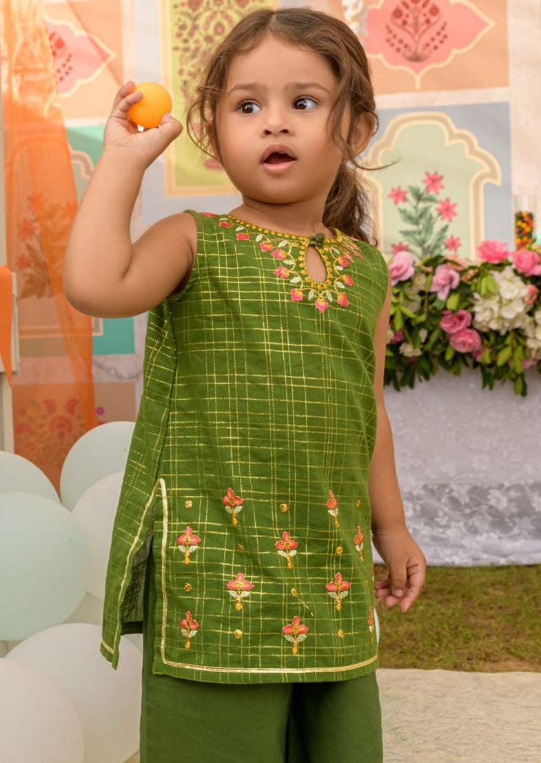Olive Green - Infant Girl's Dress