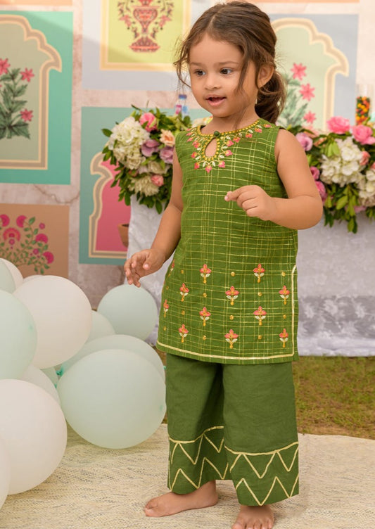 Olive Green - Infant Girl's Dress