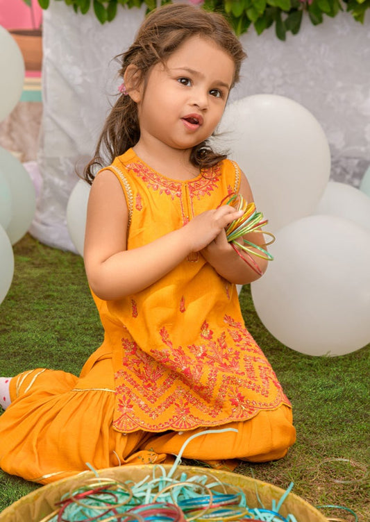 Yellow - Infant Girl's Gharara Dress