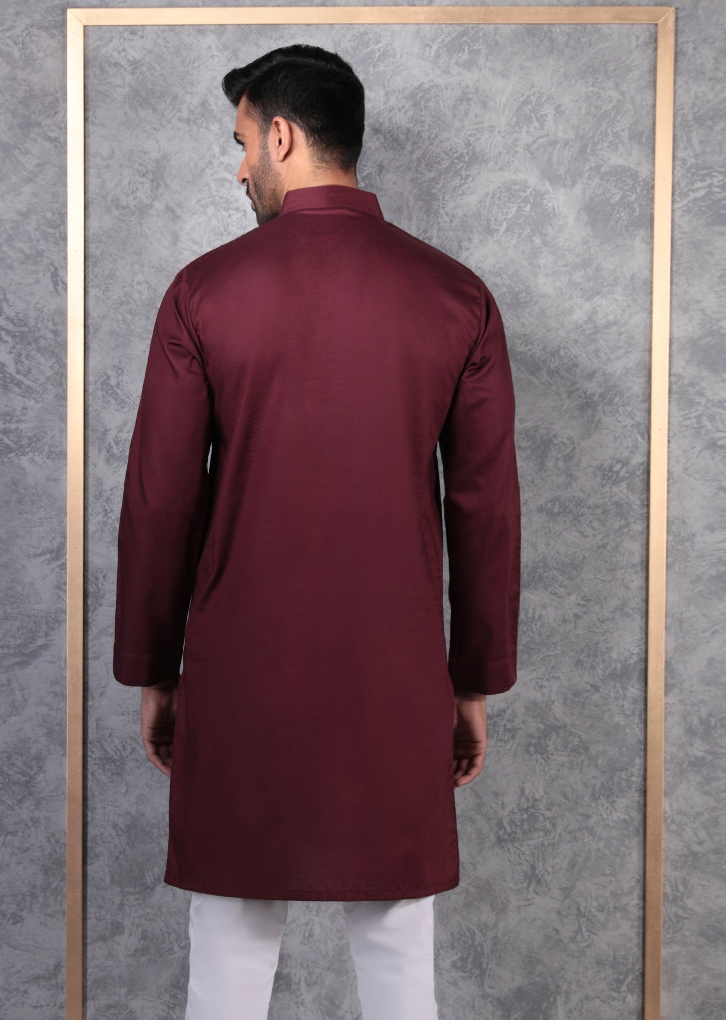 Burgundy - Men's Kurta