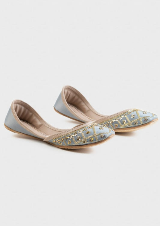Light Blue - Women's Embellished Khussas