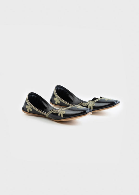 Black - Women's Embellished Khussas