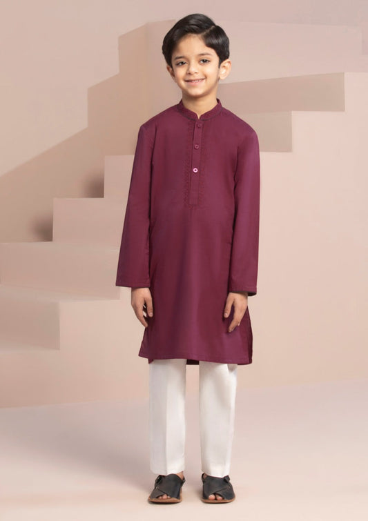 Maroon - Boy's Kurta & Shalwar
