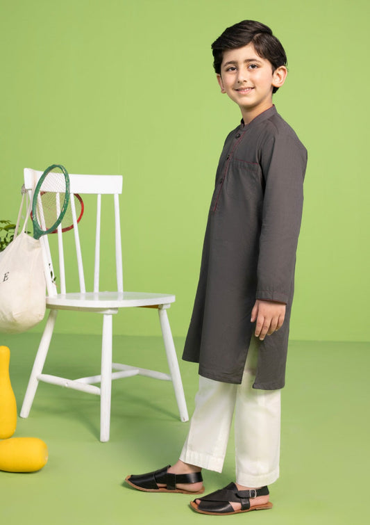 Grey - Boy's Kurta