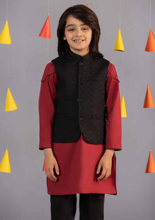 Black -  Boys Waist Coat