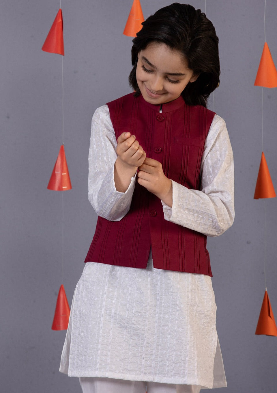 Maroon - Boy's Waist Coat