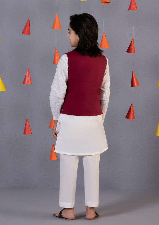 Maroon - Boy's Waist Coat