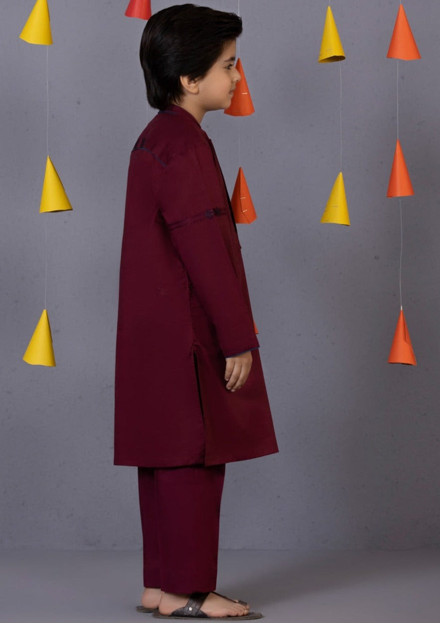 Maroon - Boy's Kurta Trouser