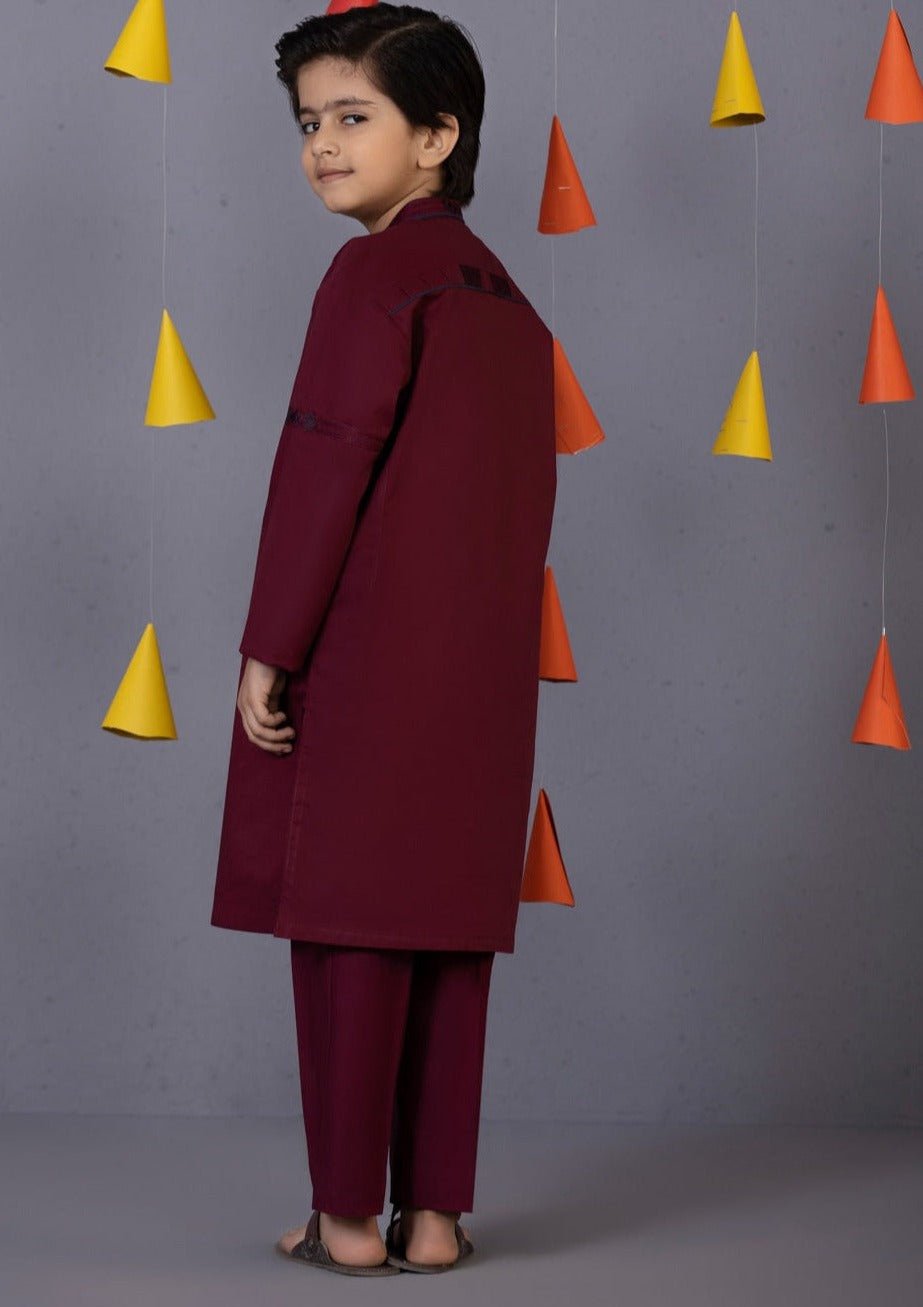 Maroon - Boy's Kurta Trouser
