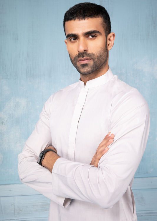 Light Grey - Men's Kurta - Ashes