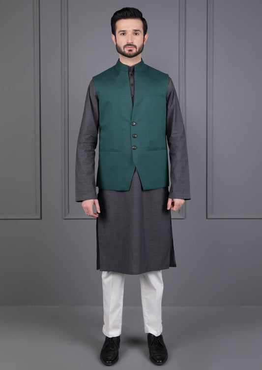 Green - Men's Waistcoat - Conifer