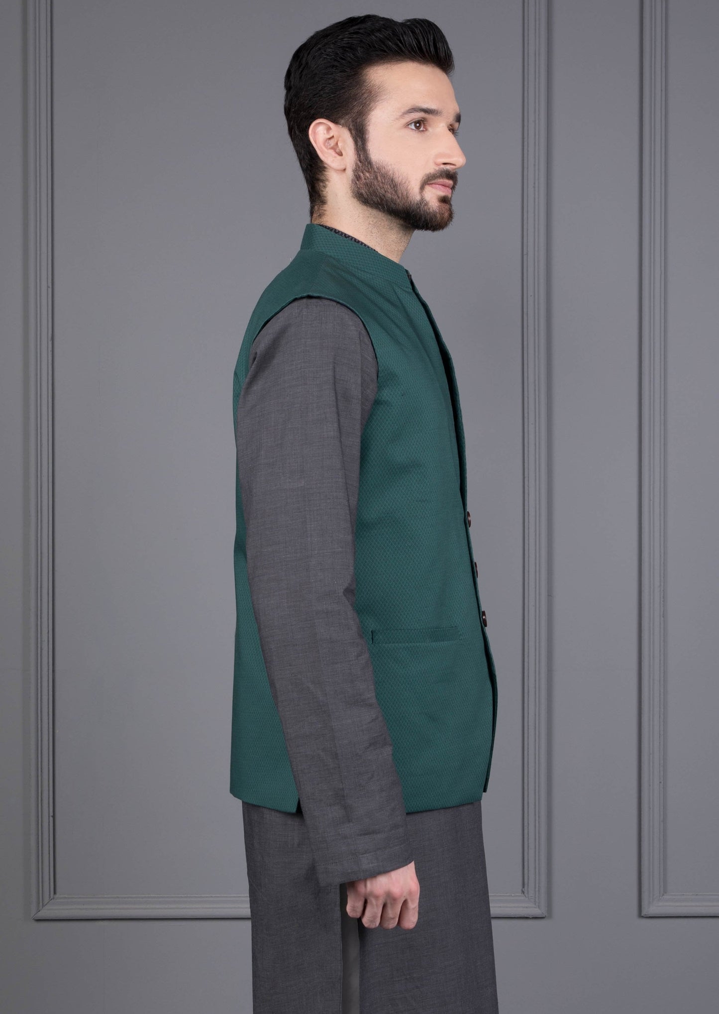 Green - Men's Waistcoat - Conifer