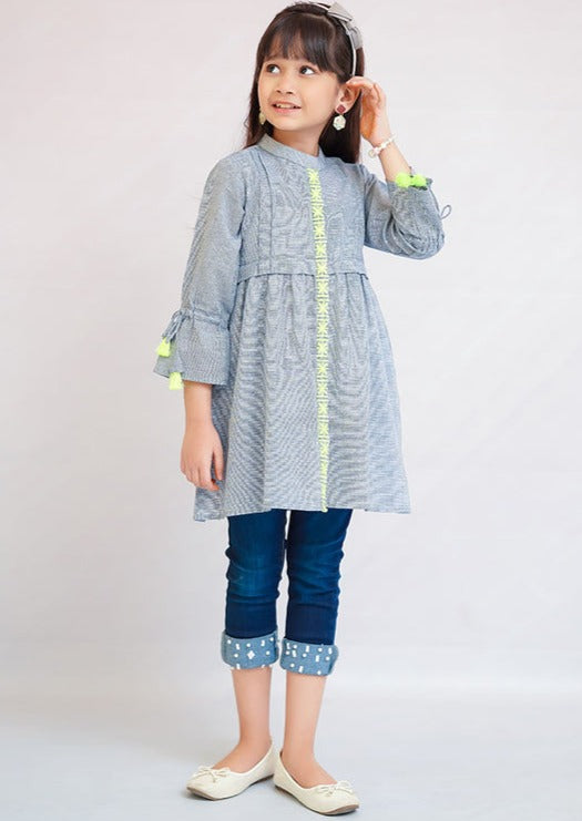 Grey - Girl's Kurta
