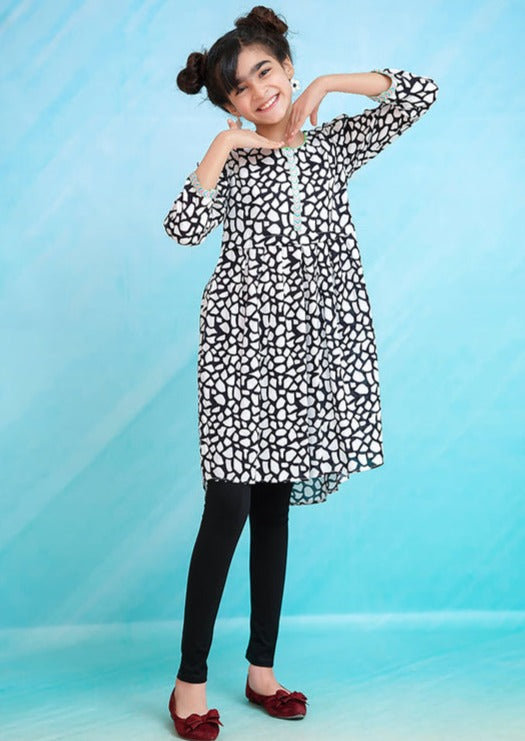 Black - Girl's Kurta
