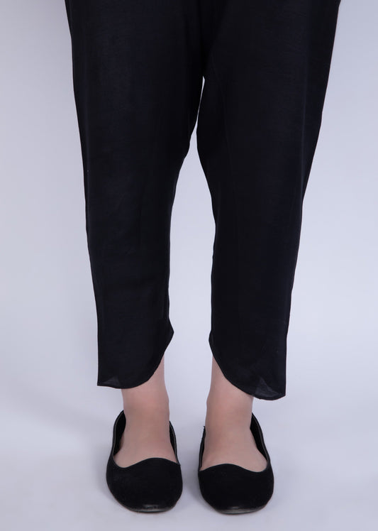 Black - Raw Silk Shalwar
