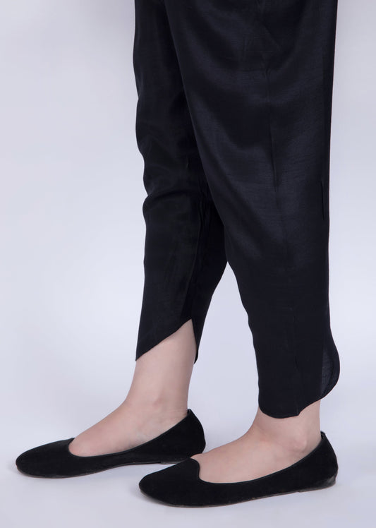 Black - Raw Silk Shalwar