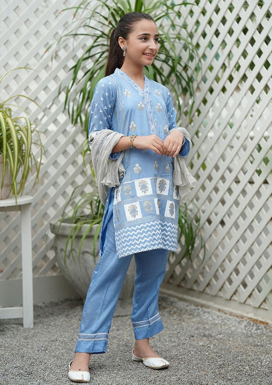 Blue- Girl's Dress