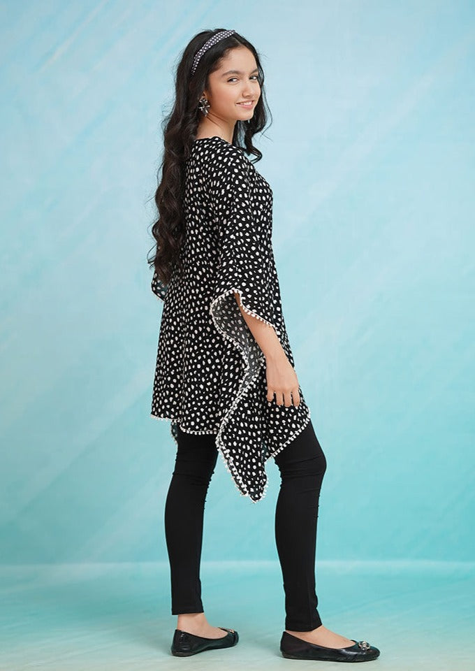 Black - Girl's Kurta