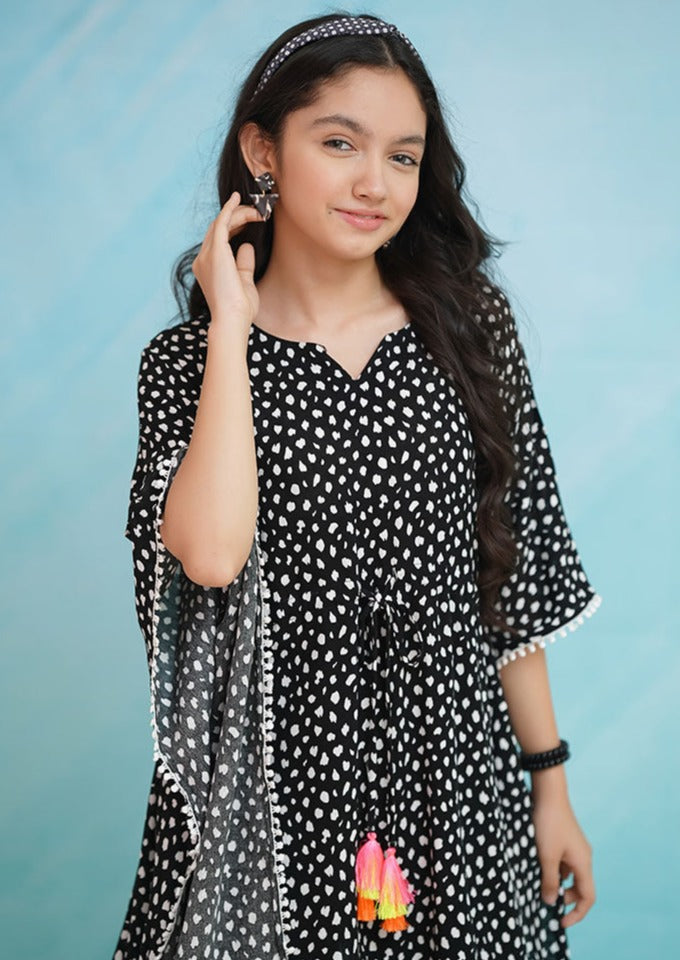 Black - Girl's Kurta