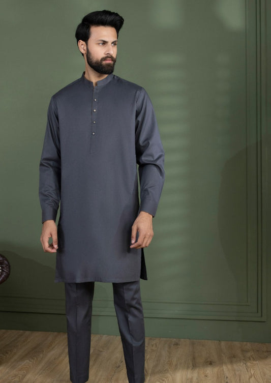 Dark Grey - Men's Kurta Pajama