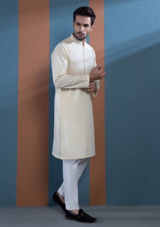 Cream - Men's Kurta