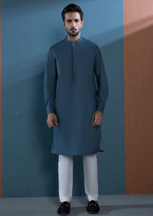 Blue - Men's Kurta