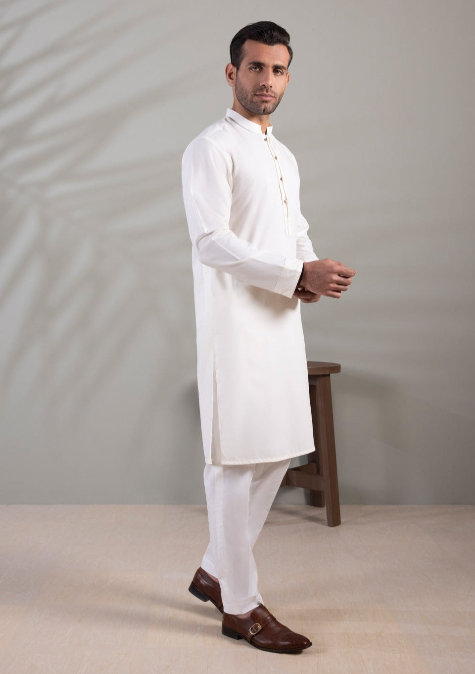 Cream - Men's Kurta