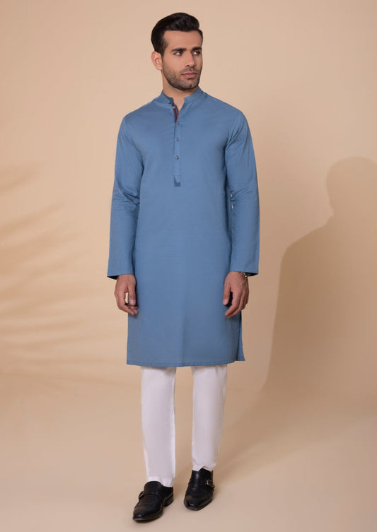 Greyish Blue - Men's Kurta