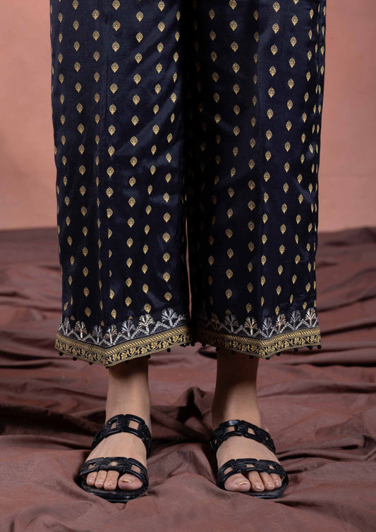 Black - Women's Raw Silk Culottes