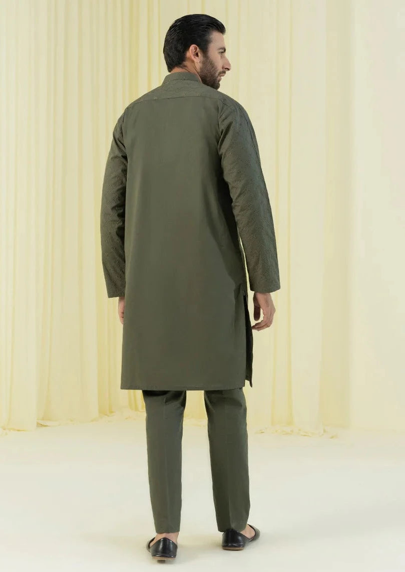 Olive - Men's Kurta Pajama
