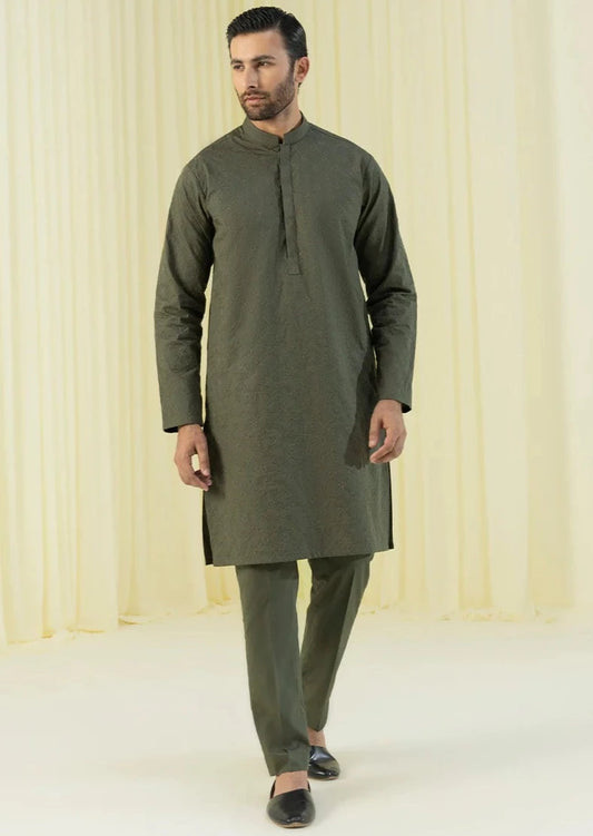 Olive - Men's Kurta Pajama