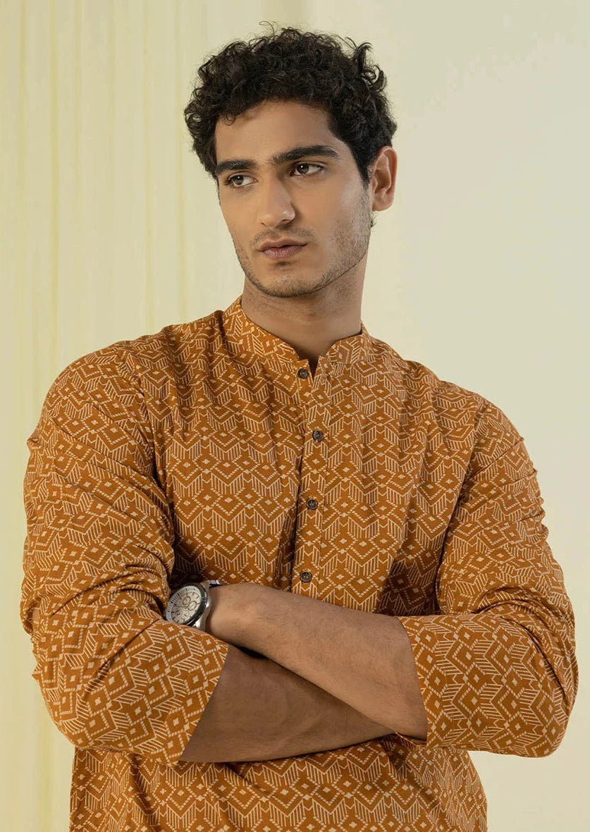 Rust - Men's Kurta