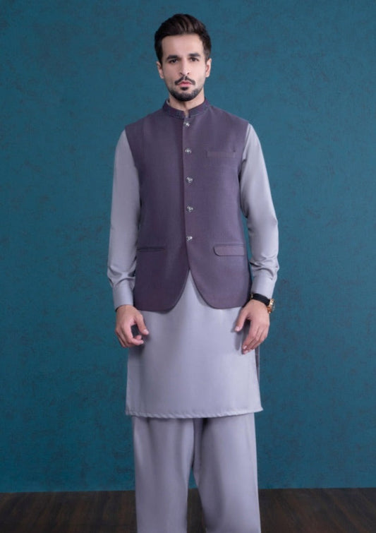 Plum Texture - Men's Waistcoat