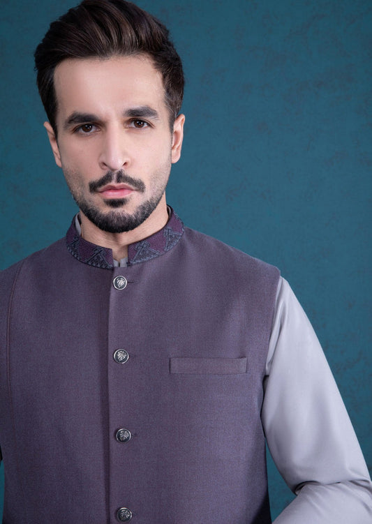 Plum Texture - Men's Waistcoat