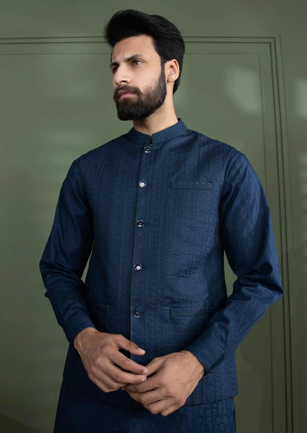 Navy Blue - Men's Waistcoat