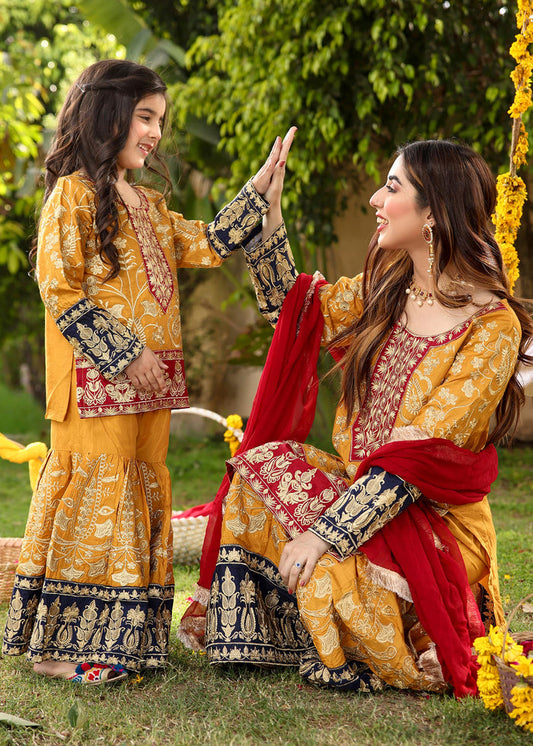 Mustard - Women's Gharara Dress