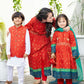Red -  Boy's Kameez, Shalwar & Waistcoat