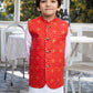 Red -  Boy's Kameez, Shalwar & Waistcoat